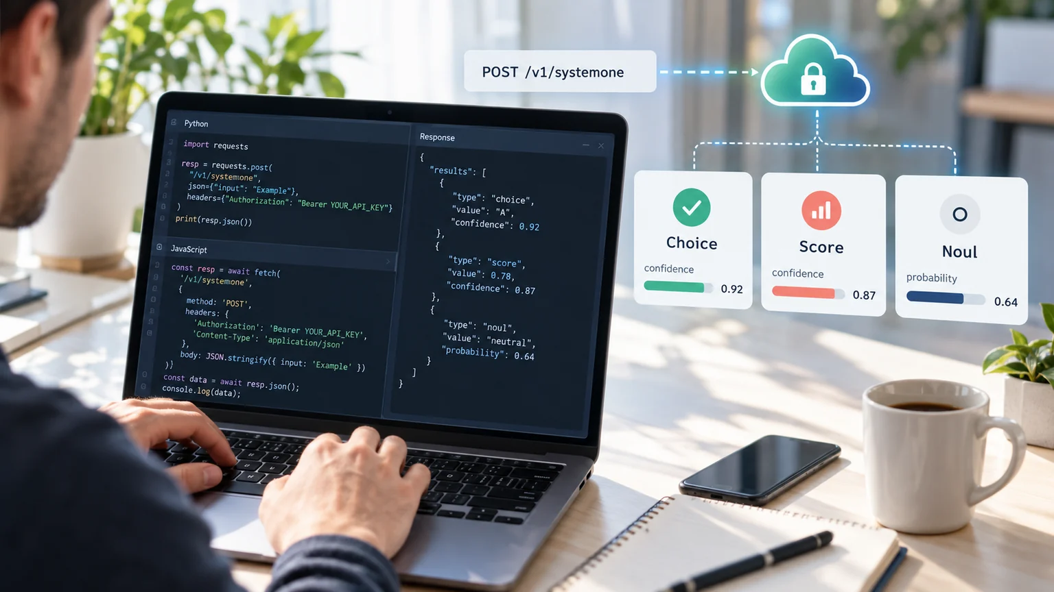How do you use TypeSafe AI? API Key and three types of questions configured like this