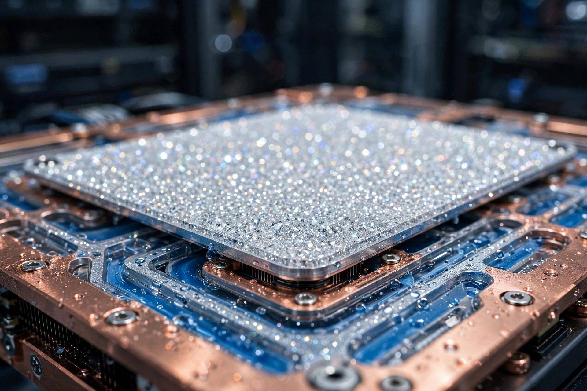 Frore LiquidJet Diamond coldplate: 10°C cooler GPU hotspots, courtesy of diamond