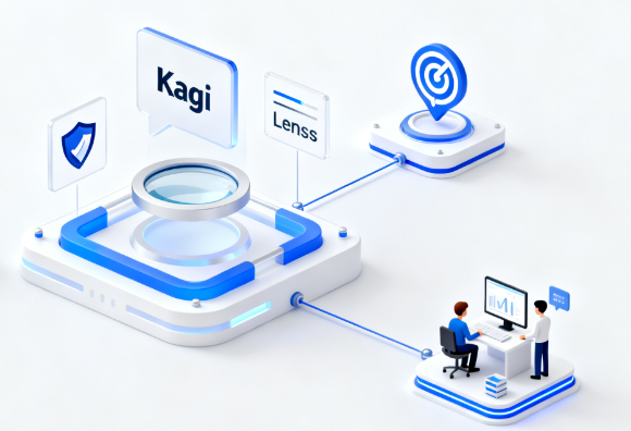 Kagi: Bezahlte, werbefreie Suche mit Lenses für präzises Targeting, ideal für Entwickler und Wissensarbeiter.