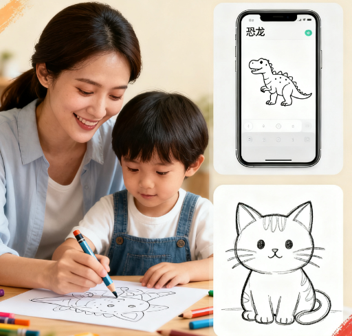 Colorings.io：AI 填色页生成器，文本与照片一键转线稿——适合家长与教师