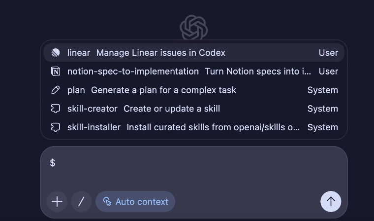 OpenAI Codex a lancé Agent Skills, qui prend en charge les appels de noms de $.skill et la sélection automatique