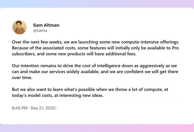 Sora 2传闻升温，Sam Altman称“高算力新功能将Pro优先”：要不要立刻升级？