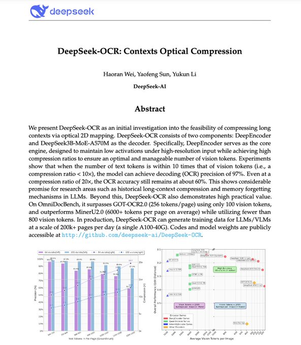 DeepSeek-OCR 解读：把长文本压成“视觉 token”的上下文压缩新路线